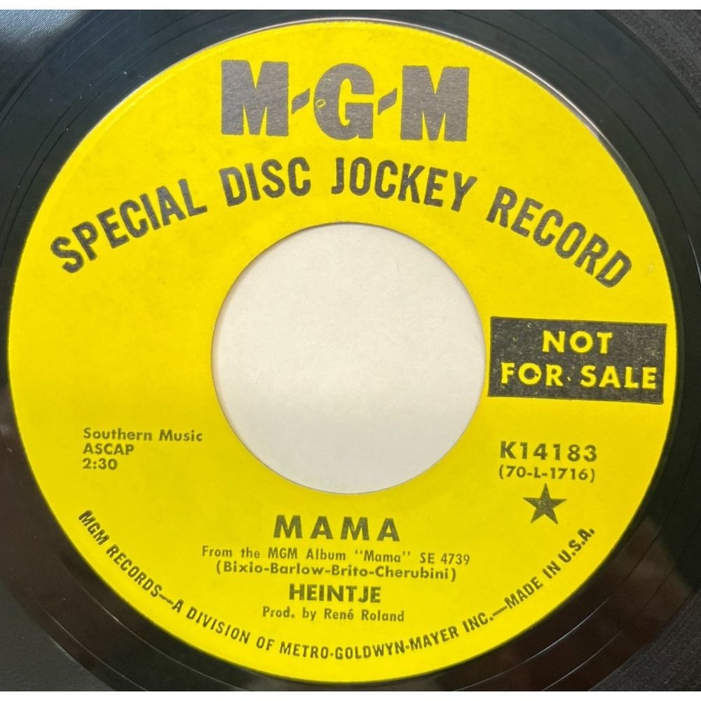 Heintje Mama / A Mother's Tears 45 Pop Promo MGM 14183
